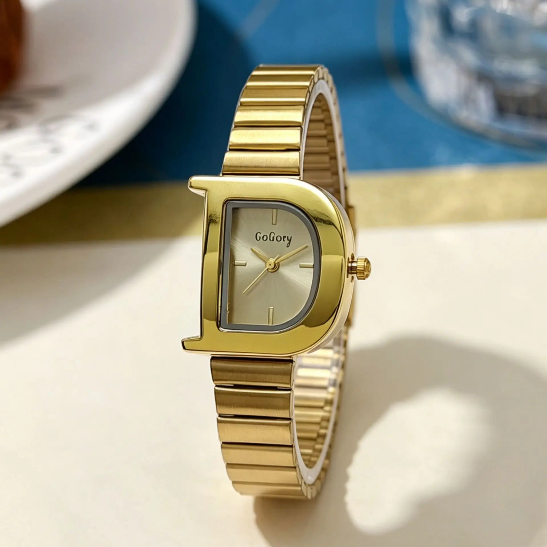 Women's Vintage D-Shaped Bamboo Knot Watch — Personalized Quartz Wristwatch