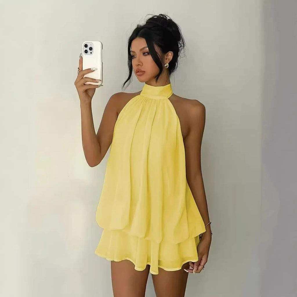 Women's Sexy Backless Slim-Fit A-Line Beachwear Dress