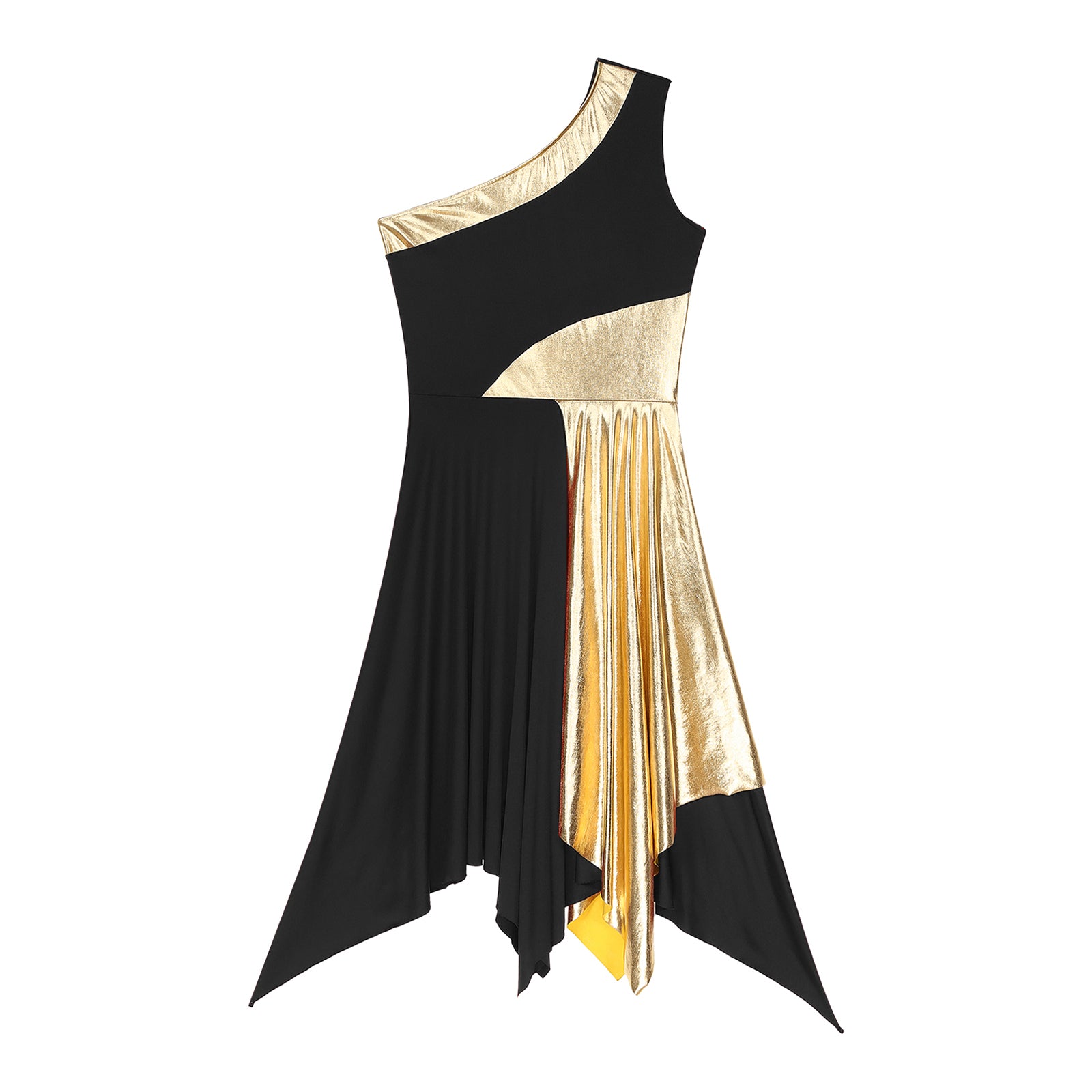 Women's One-Shoulder Lyrical Dance & Worship Performance Dress