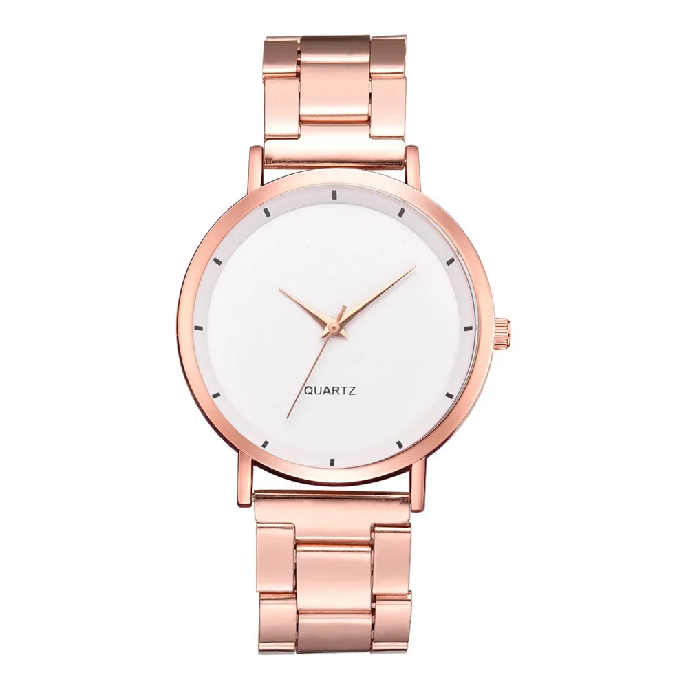 Women's Rose Gold Fashion Quartz Watch — Stainless Steel Business Wristwatch