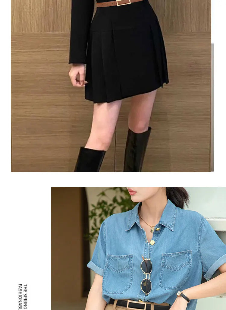 Women's Genuine Leather Belt — Metal Buckle Strap for Jeans & Dresses