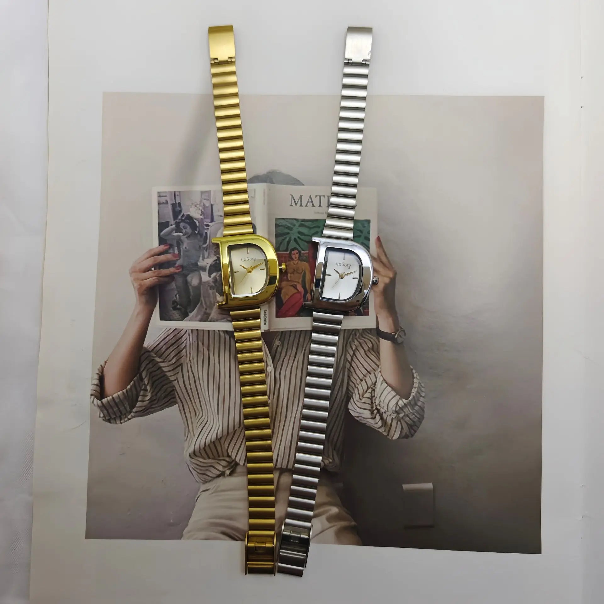 Women's Vintage D-Shaped Bamboo Knot Watch — Personalized Quartz Wristwatch