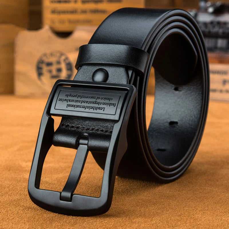 Men's Light Luxury PU Leather Belt — Pin Buckle Casual Versatile Jeans Waistband