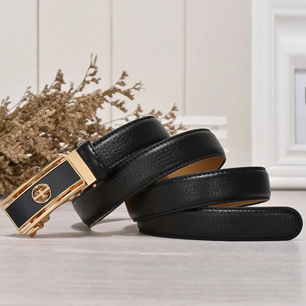 Women's Luxury Genuine Leather Belt — Automatic Buckle Waistband (105 cm)