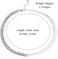 Men's Half Pearl Half Cuban Link Chain Necklace — Stainless Steel Silver Jewellery (43 cm)