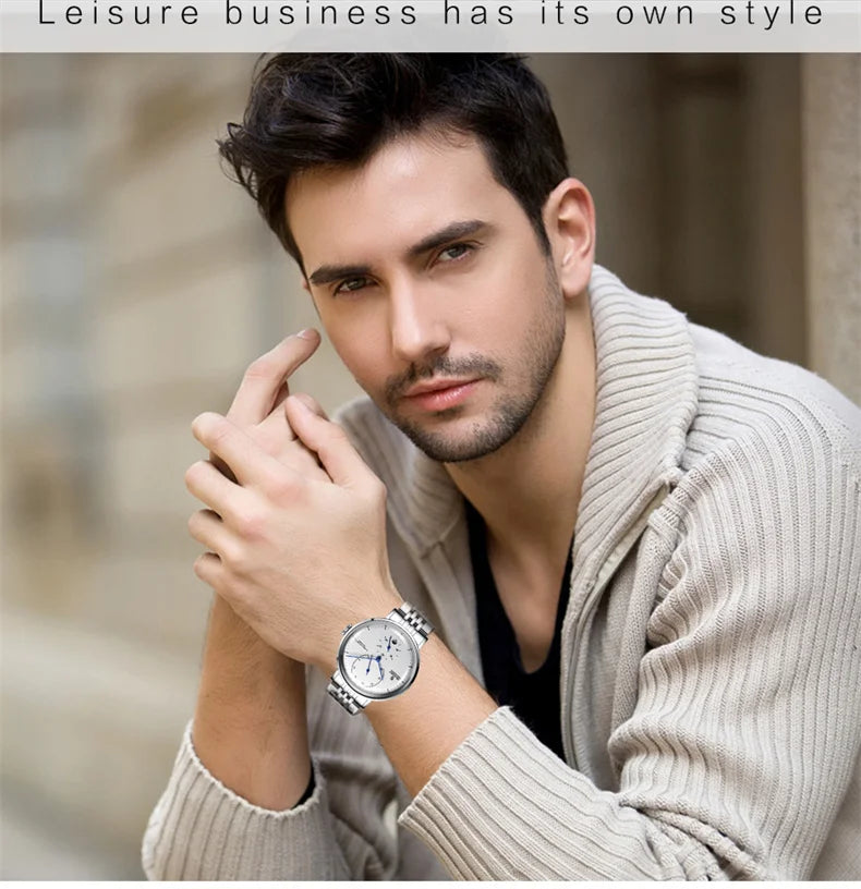 Men's Luxury Automatic Mechanical Watch — Military Style Waterproof Wristwatch