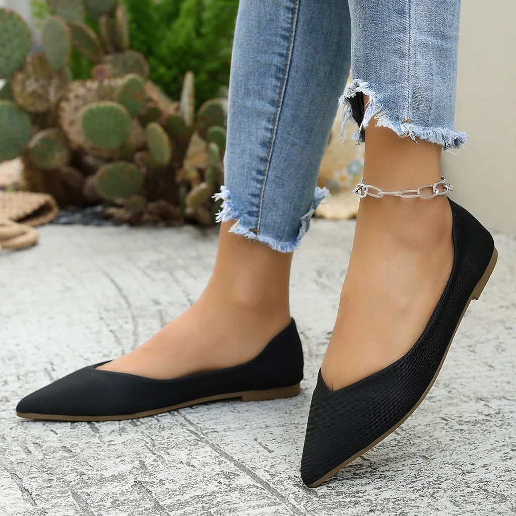 Women's Ballet Flat Slip-On Shoes — Lightweight Comfortable Work Shoes (Plus Size)