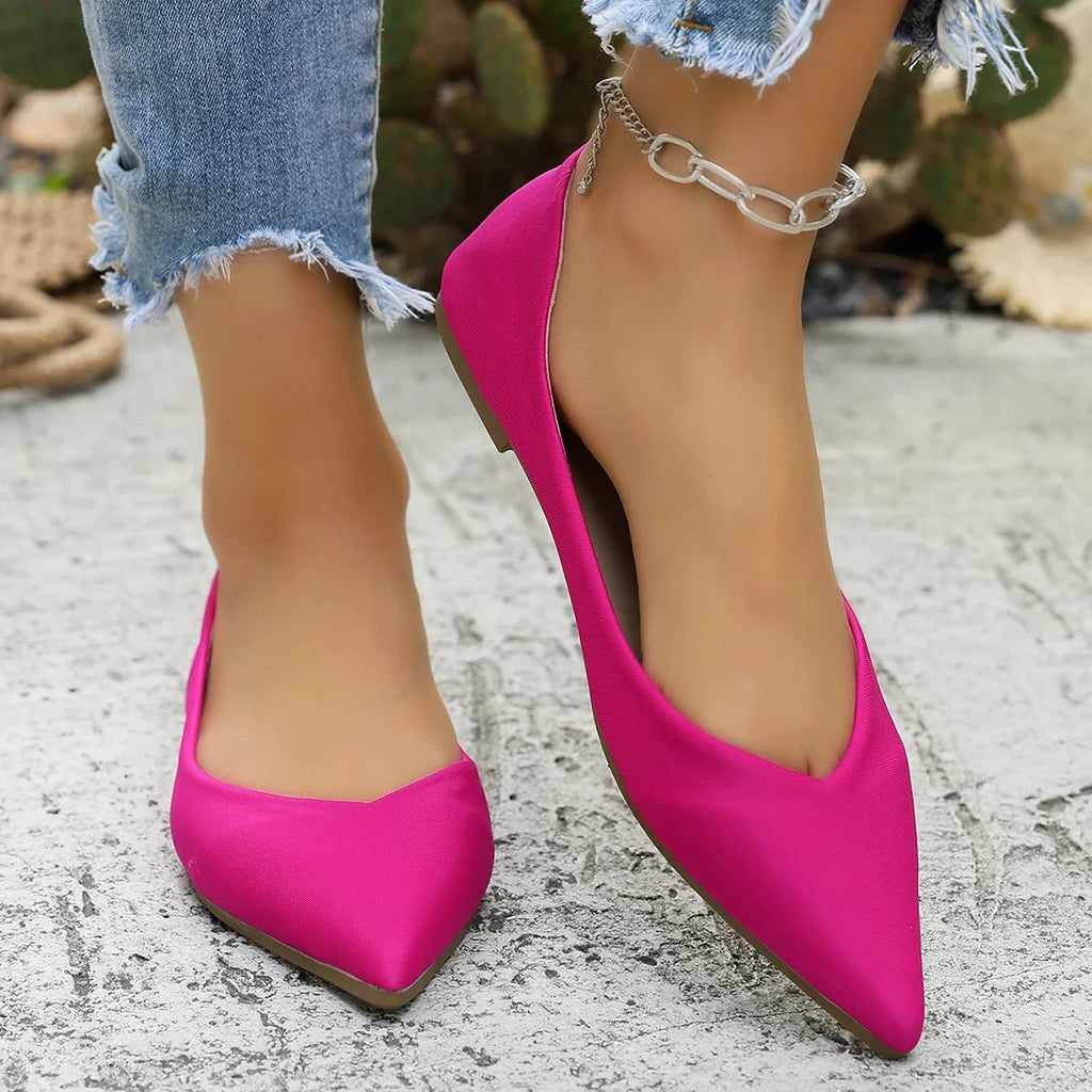 Women's Ballet Flat Slip-On Shoes — Lightweight Comfortable Work Shoes (Plus Size)