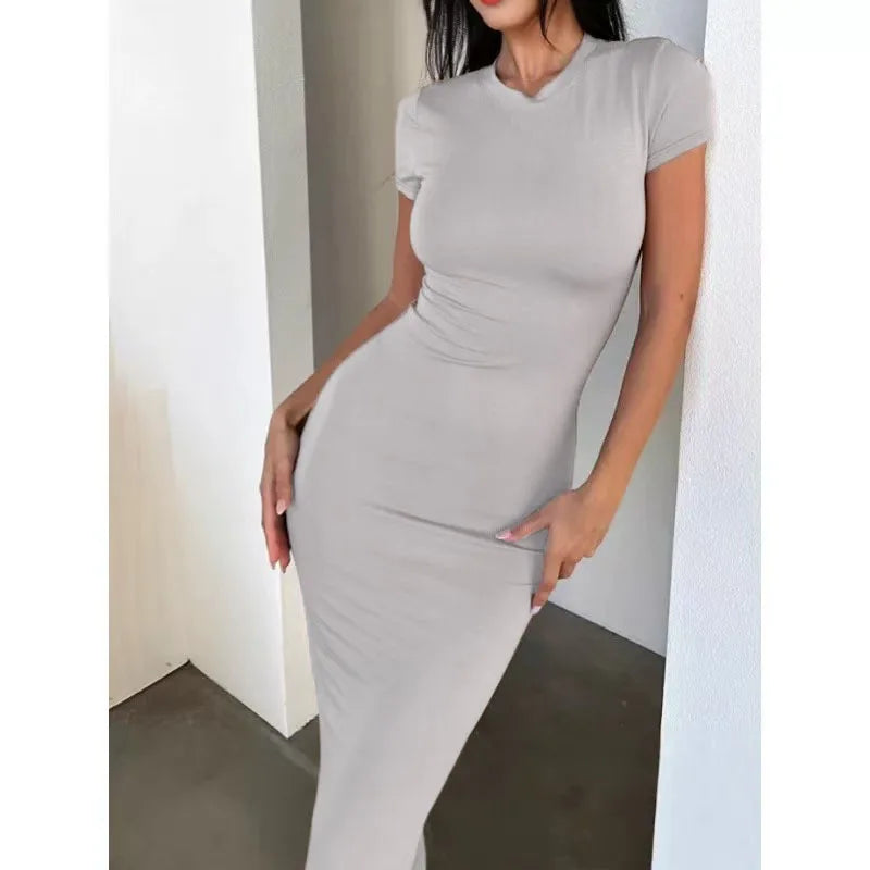 Women's Sexy Bodycon Long Sleeve Floor-Length Evening Dress