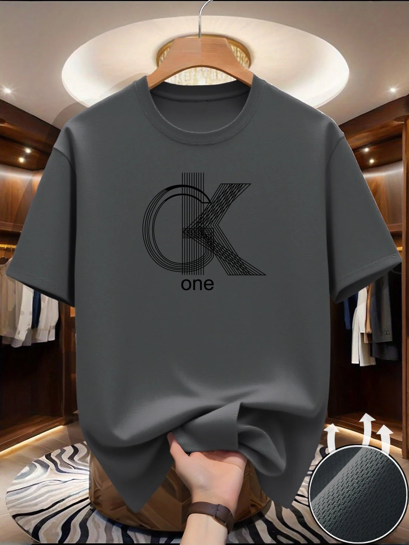 Men's Graphic Crew Neck T-Shirt — Breathable Summer Knit Tee (S–XXL)