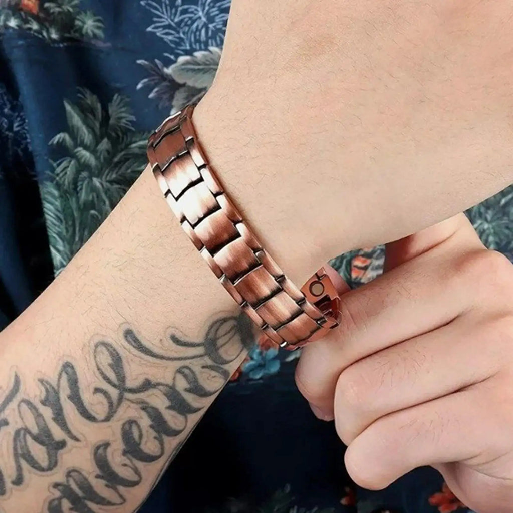 Men's Pure Copper Magnetic Bracelet — Adjustable Sports & Gym Jewellery (21 cm)