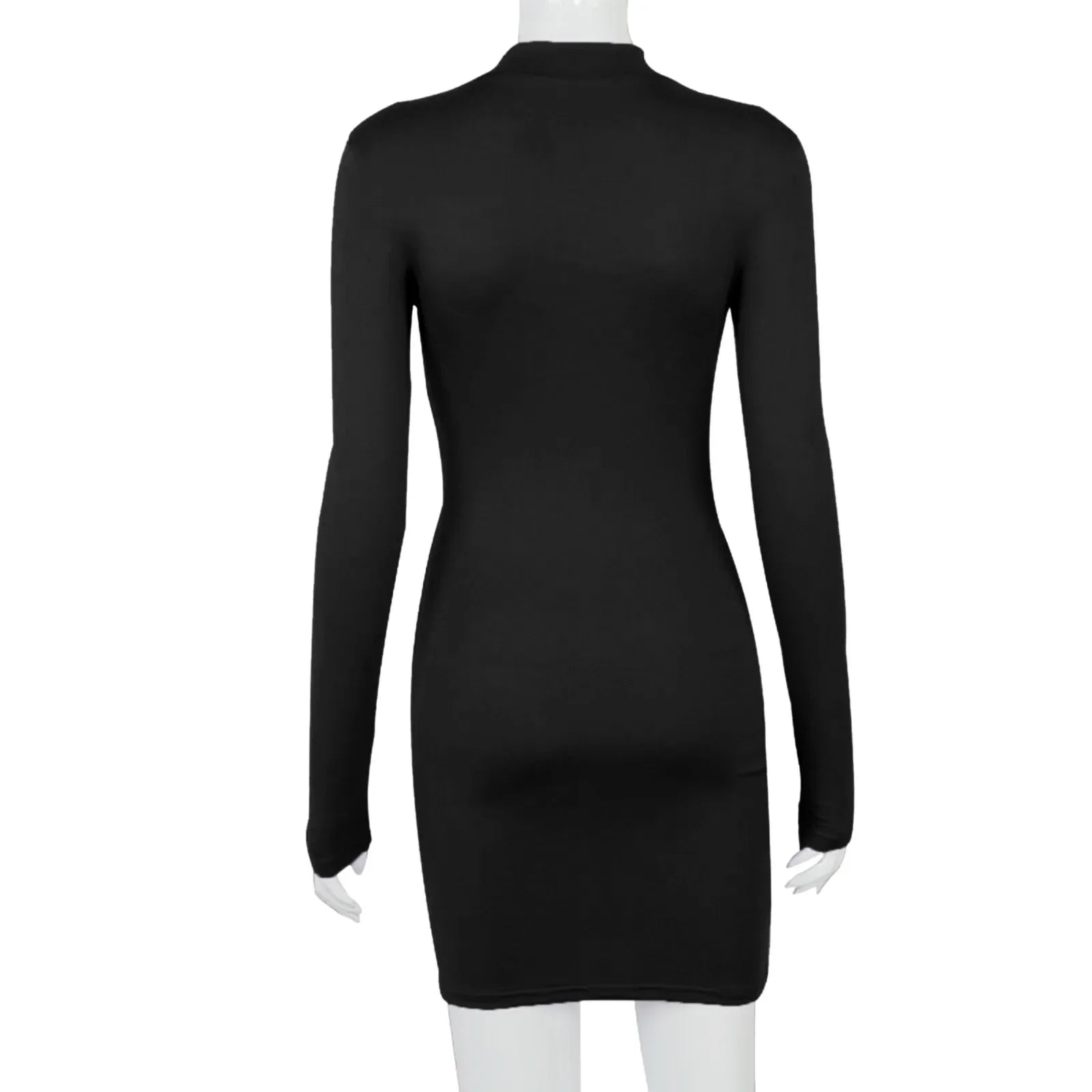 Women's Solid Color Drawstring O-Neck Bodycon Dress