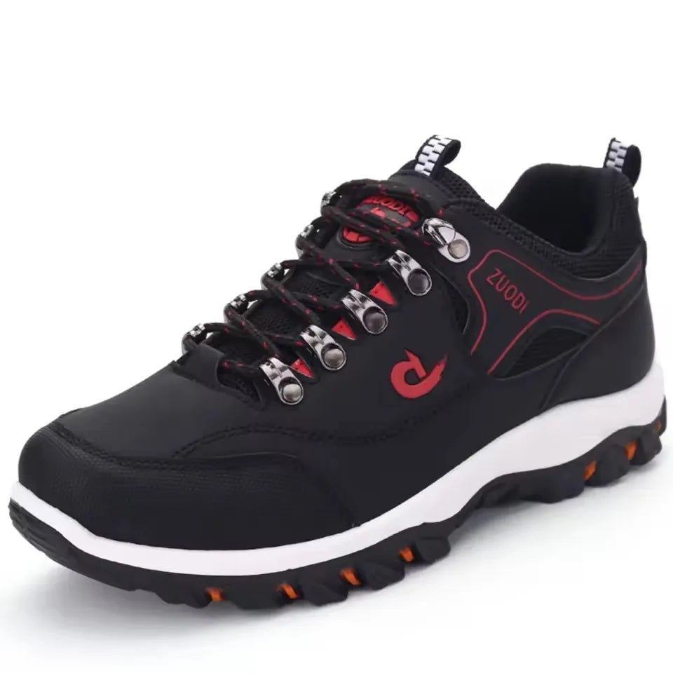 Men's Leather Casual Sport Sneakers — Lightweight Walking Shoes