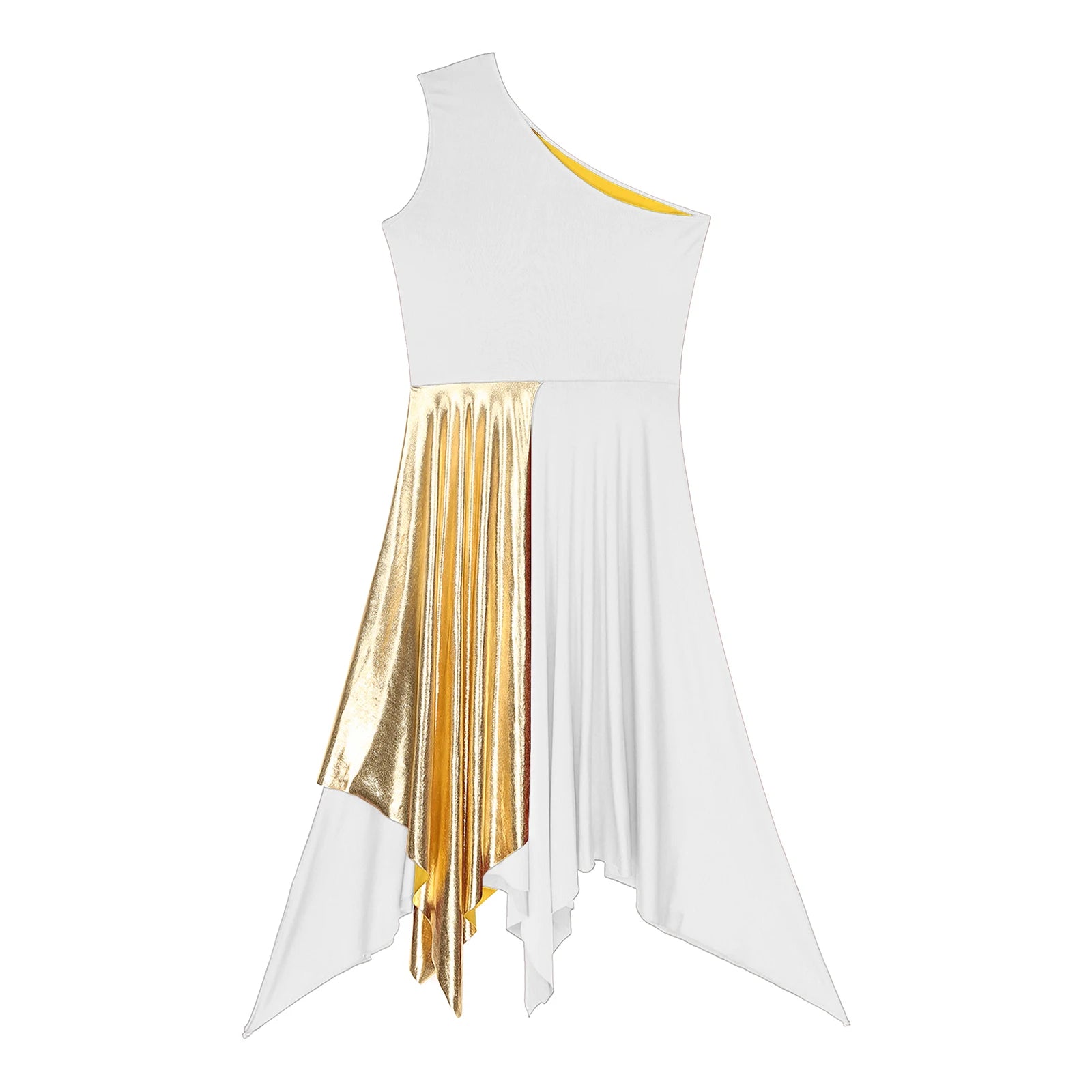 Women's One-Shoulder Lyrical Dance & Worship Performance Dress