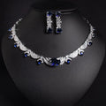 Women's Vintage Bridal Jewellery Set — Cubic Zirconia Necklace & Earrings for Prom & Wedding