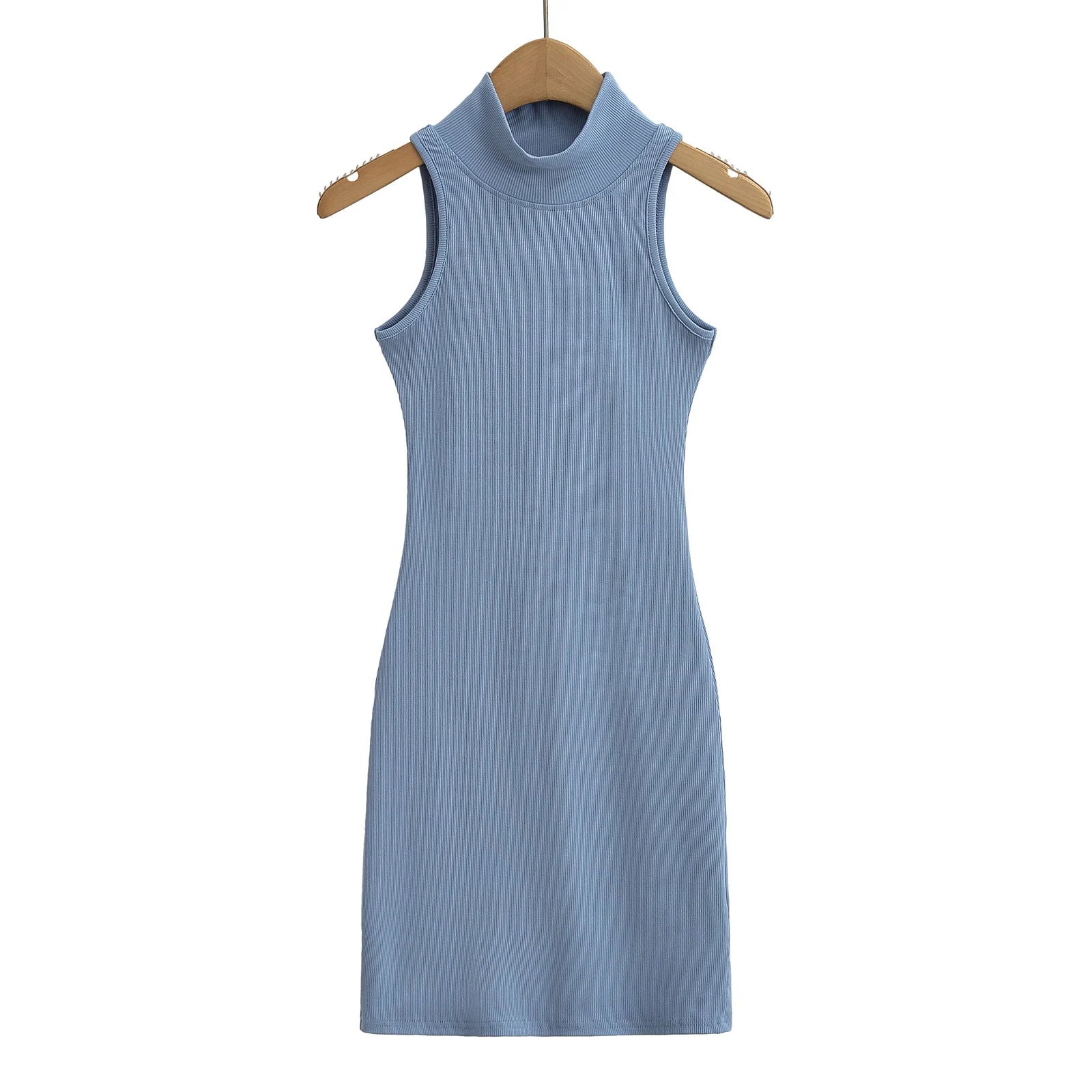 Women's Turtleneck Knit Bodycon Ankle-Length Maxi Dress
