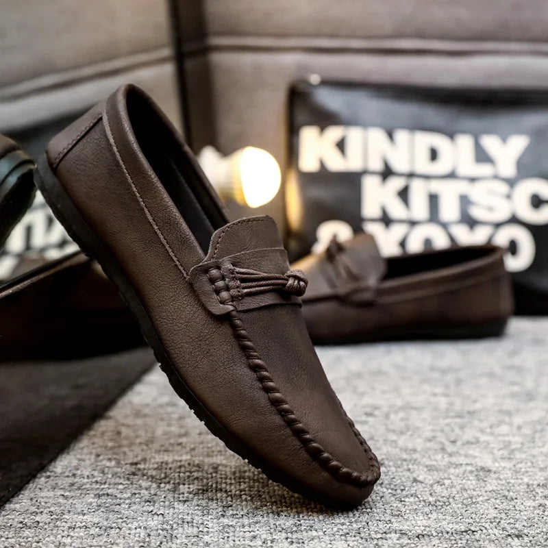 Men's Slip-On Moccasin Driving Shoes — Comfortable Casual Loafers