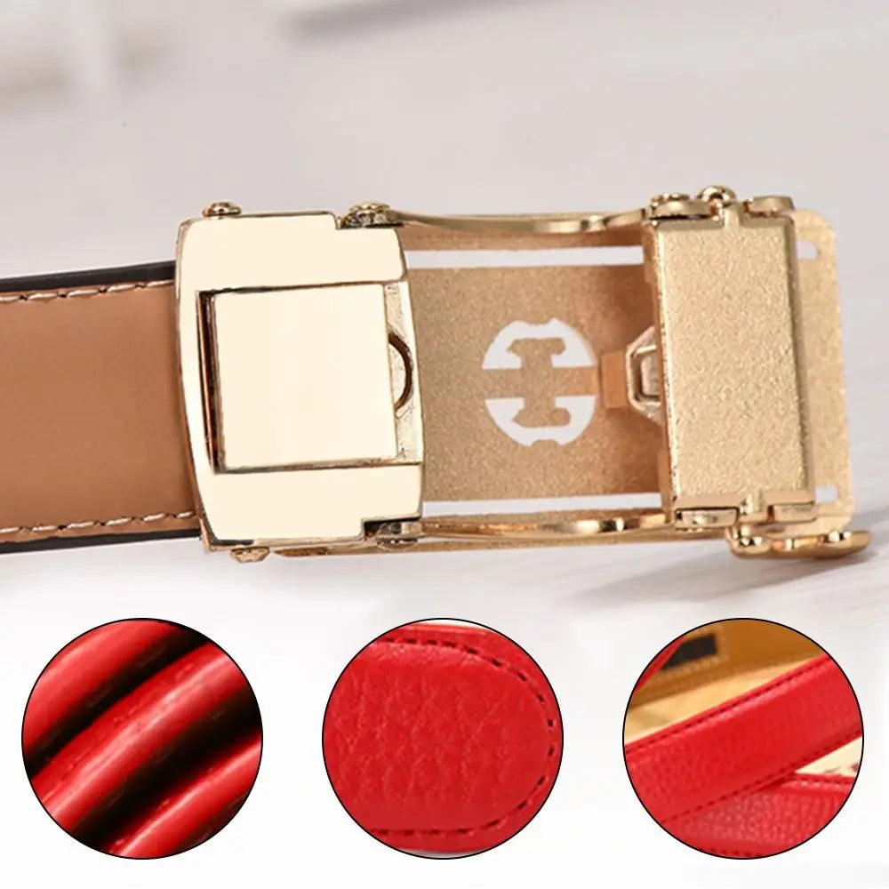 Women's Luxury Genuine Leather Belt — Automatic Buckle Waistband (105 cm)