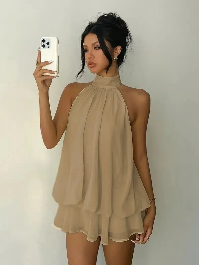 Women's Sexy Backless Slim-Fit A-Line Beachwear Dress