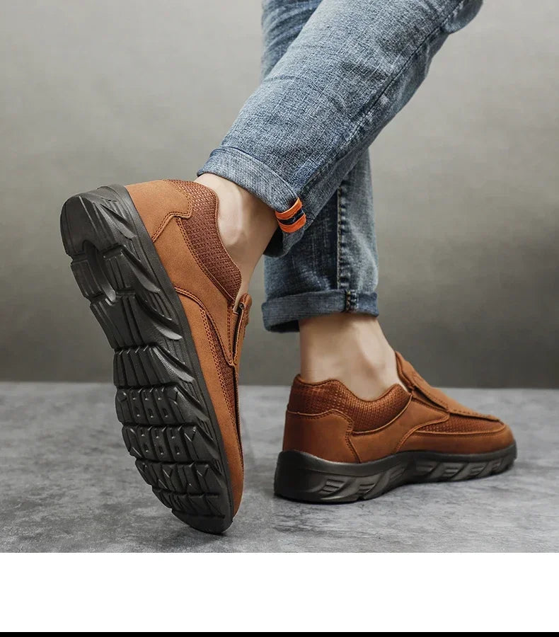 Men's Handmade Retro Slip-On Loafers — Breathable Casual Sneakers