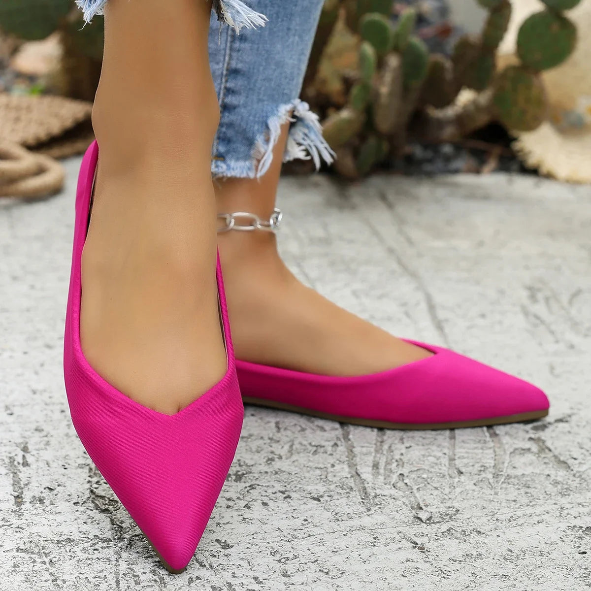 Women's Ballet Flat Slip-On Shoes — Lightweight Comfortable Work Shoes (Plus Size)