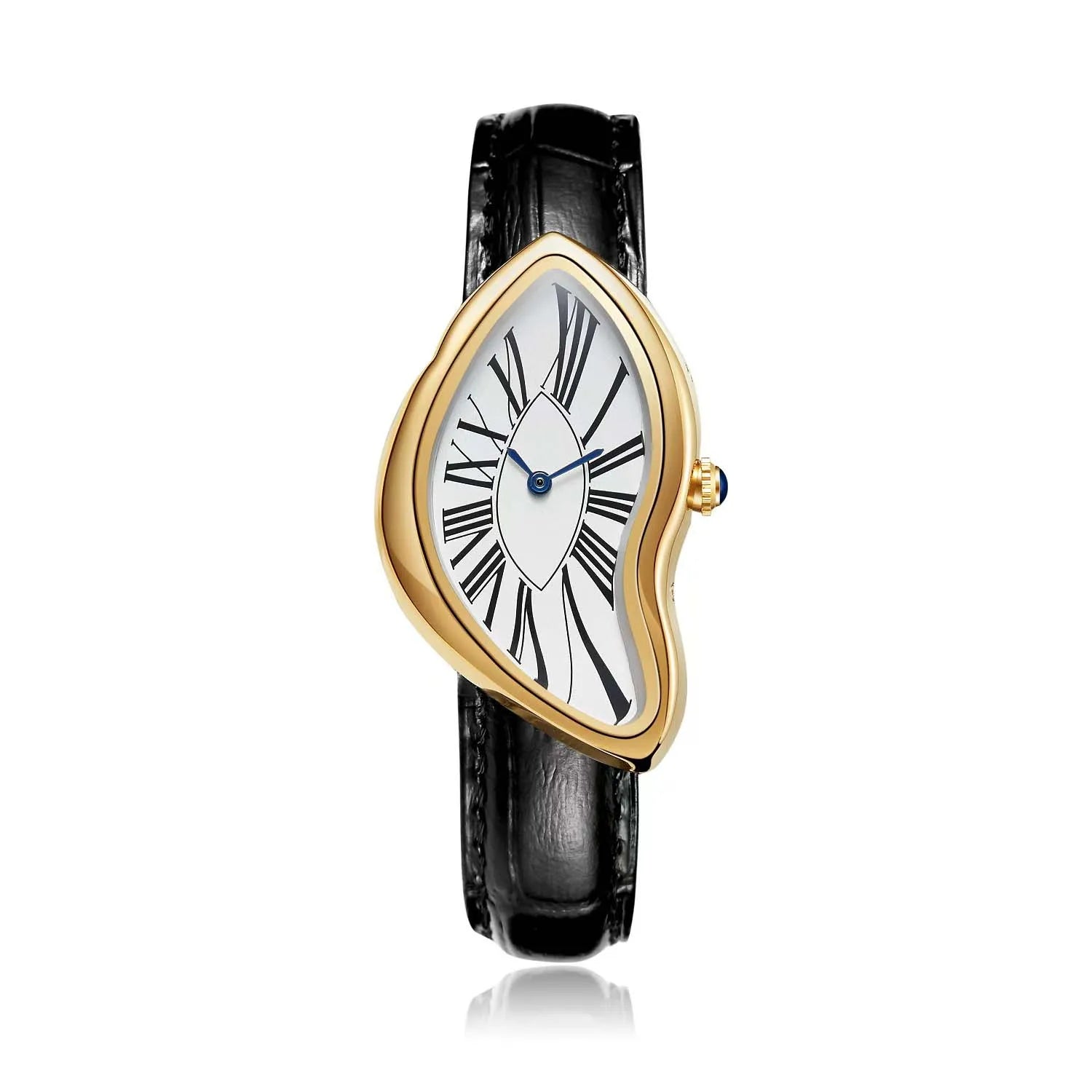 Women's Retro Y2K Irregular Quartz Watch — Creative Alloy Case Leather Strap