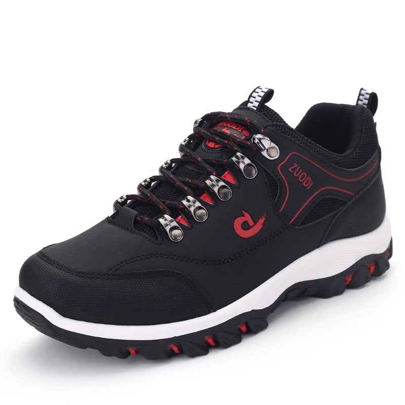 Men's Leather Casual Sport Sneakers — Lightweight Walking Shoes
