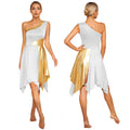 Women's One-Shoulder Lyrical Dance & Worship Performance Dress