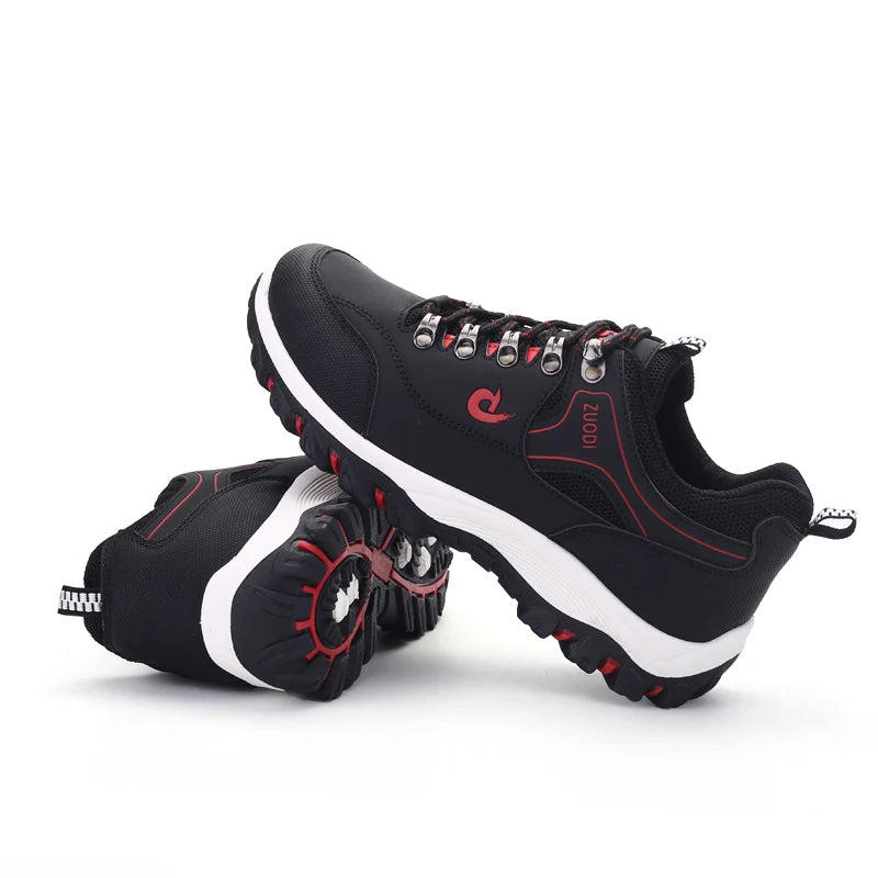 Men's Leather Casual Sport Sneakers — Lightweight Walking Shoes